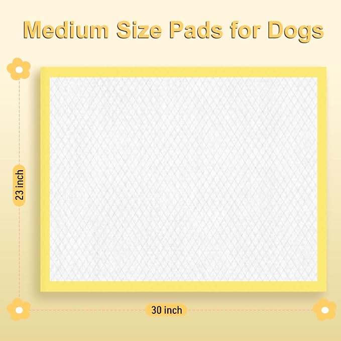 Puppy Pads 23"x 30" with Leak-Proof Quick-Dry Design, 40 Count Pee Pads for Dogs Potty Training, 6-Layer Absorbency Dog Pee Pads, Yellow