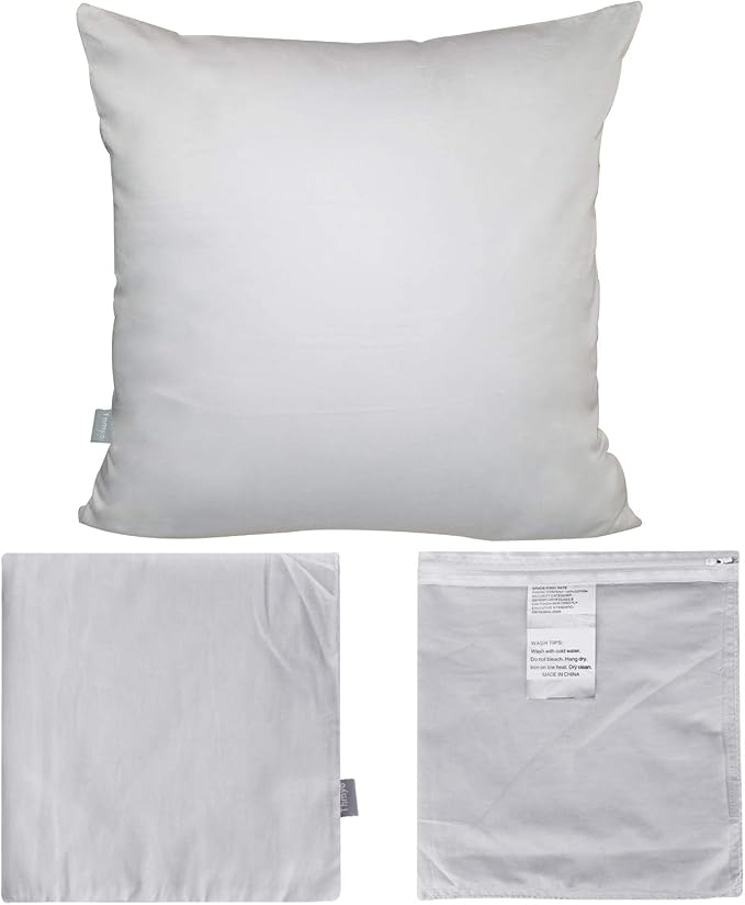 Thmyo 4-Pack 100% Cotton Comfortable Solid Decorative Throw Pillow Case Square Cushion Cover Pillowcase Sublimation Blank Pillow Covers DIY Throw Pillowcase(20x20 inch/ 50x50cm,Light Silver Grey)