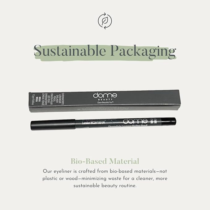 dome BEAUTY Black Gel Eye Liner Pencil - Black Eyeliner Gel for Precise Application, Long-Lasting, Smudge-Proof, Clean Beauty, Smooth Formula, Vegan, Ninja Black Eyeliner Pencil 0.05oz
