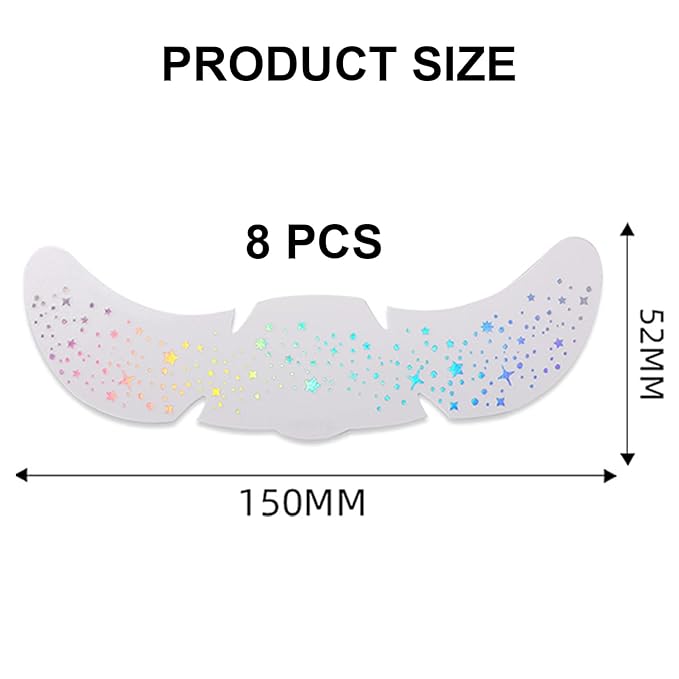 8pcs Glitter Freckles Face Tattoo for Body and Face, Face Glitter Patches for Women, Glow Up Makeup Patches Cosmetic Glitter for Festival Rave Prom (8PCSB holographic multicolor)