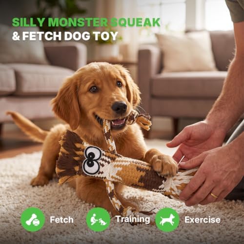 Dog Squeak Toy, Interactive Dog Chew Toys, Dog Toys to Keep Them Busy