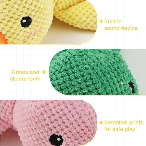 Cecurpo Indestructible Calming Duck Dog Toy, Squeaky Dog Plush Chew Toy