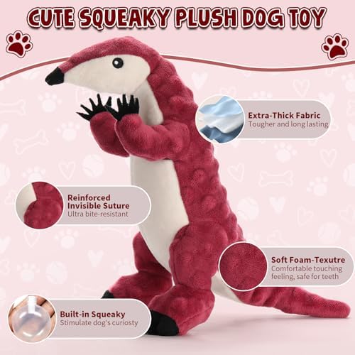 loncoldy Plush Chew Toys for Dogs Squeaky Dog Toys for Medium Small Dogs Tough Stuffed Animal Plush Dog Toy to Keep Them Busy
