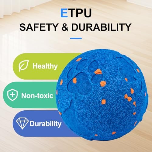 Smart Dog Toy Ball with 2 Interactive Modes, IPX7 Waterproof, USB Rechargeable Auto-Moving Pet Ball, Self Moving Bouncing Dog Ball, Durable Electronic Dog Toy for Active Large Breed Puppies&Dogs