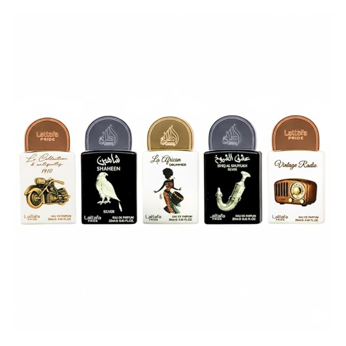 Lattafa Pride Gift Sets – Long Lasting Arabian Perfumes for Women Collection No.5 (5 x 20ml) – Eau de Parfum Spray – Elegant Ladies Perfume with Luxurious Scents – Premium Gift Box for Every Occasion