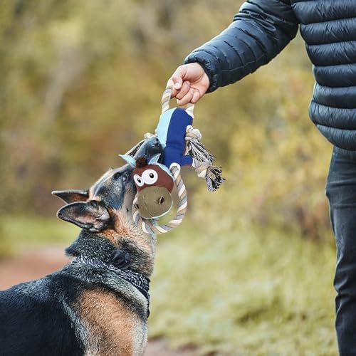 IOKHEIRA Dog Toys for Aggressive Chewers,Tough Indestructible Dog Toys,Squeaky Toys for Large Dogs,Durable Dog Chew Toys (Navy Blue)