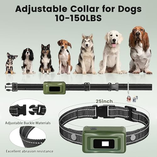 Shock Collar for Dogs - 4265ft Waterproof Training Collar with Flashing Light for Small Medium Large Dogs with Rechargeable Remote, Beep (1-8), Vibration(1-16), Safe Shock(1-99) (Green)