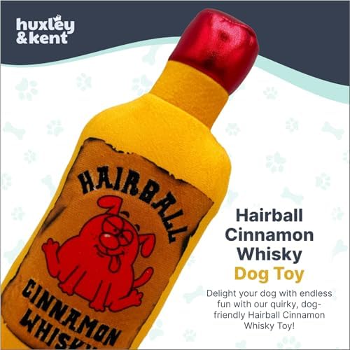 Huxley & Kent Power Plush Squeaky Dog Toy, Hairball Cinnamon Whisky, Lg