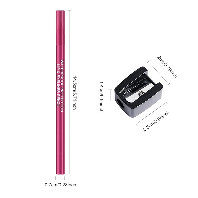 Ownest 3Colors Matte & Shimmer Pink Gel Eyeliner Pen, Pearl Metallic Eyeliner Pencil Kit, Glitter Eye Liner for Women, Professional Colorful Eye Makeup Pencil Set, Waterline Eyes Liner with Sharpener