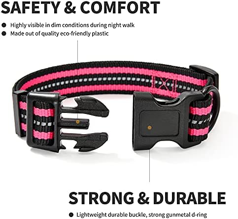Mile High Life Reflective Dog Collar, Adjustable Lightweight Quick Release