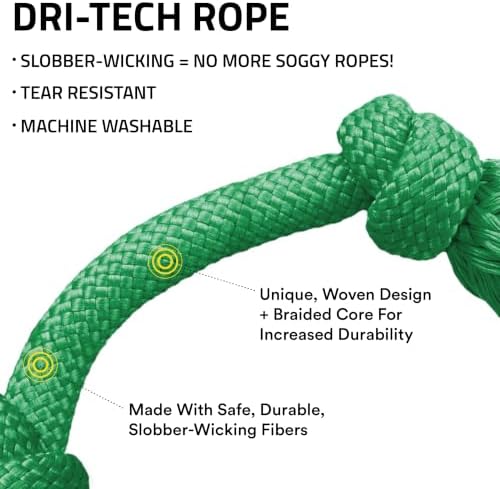 Playology Tug Rope Dog Toys for Medium Dogs - Medium, Watermelon Scent