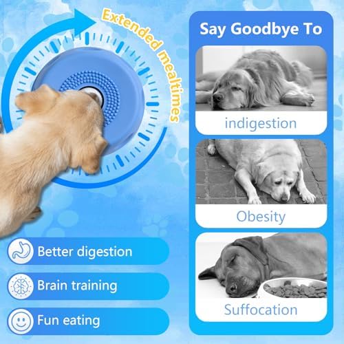 Dog Lick Bowl with Ball, Dog Licking Bowl with Rolling Ball, Slow Feeder Dog Bowls for Liquid Treats, Interactive Lick Bowl Anti-Slip Lick Toy for Large Medium Small Dogs (Black)