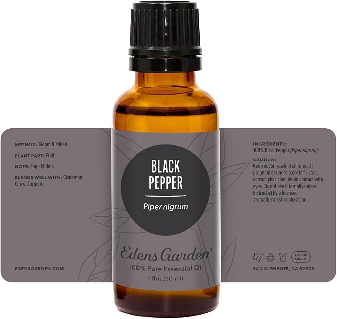 Edens Garden Black Pepper Essential Oil, 100% Pure & Natural, Undiluted, Aromatherapy, for Diffuser, Skin & Humidifiers, Kid Safe, 30 ml (1 fl oz)