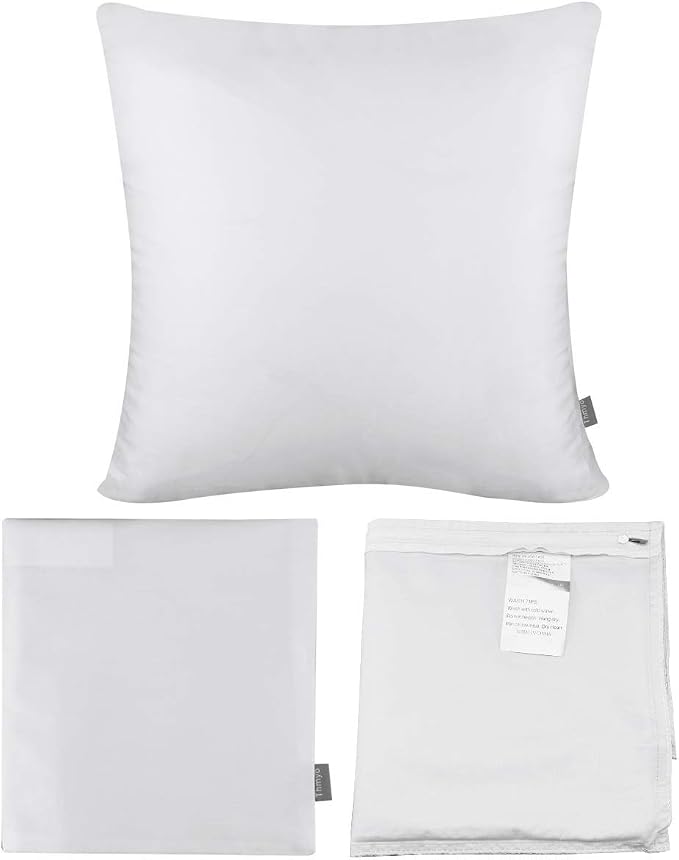 Thmyo 4-Pack 100% Cotton Comfortable Solid Decorative Throw Pillow Case, Square Cushion Cover Pillowcase Sublimation Blank Pillow Covers Valentines Day DIY Throw Pillowcase(16x16inch/40x40cm,White)