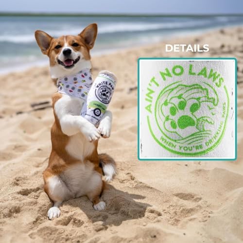 Haute Diggity Dog White Paw Can Plush Dog Toy, Drink Parody Chew Toys