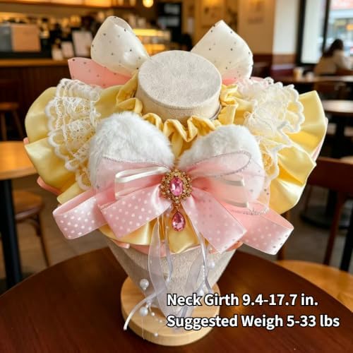 Cat Dog Lace Bow Collar Luxury Elastic Neckline (#6)