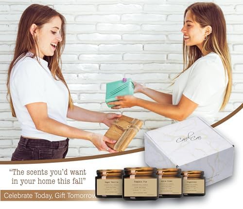 Candles for Home Scented, 4 Pack 16 Oz Candles Gifts for Women,Soy Scented Candles,Lavender Fresh Rose Long Lasting Aromatherapy Amber Candle Set for Women Men Birthday Christmas
