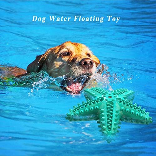 Squeaky Chew Toy - Starfish Water Floating Toy for Dogs, Natural Tooth Brush Teeth Cleaning for Small Medium Dogs - Blue