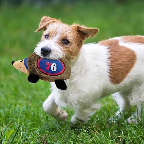 NBA Philadelphia 76ers Plush Hedgehog Toy for Dogs & Cats, Cool Soft Pet Toy for Fun and Interactive Play, Dog Chew Toy with Squeaker, Licensed Hot Pet Toy