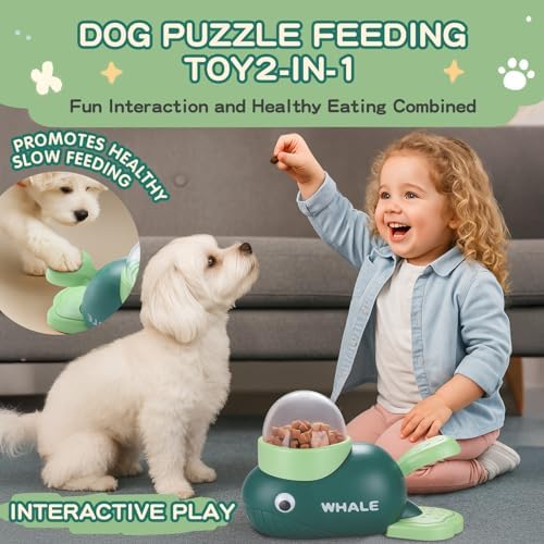 Interactive Dog Toys & Cat Toys for Indoor Cats, Dog Puzzle Toy Slow Feeder Bowl, Puppy Enrichment Toys, Interactive Cat Toys, Dog Feeder Puzzle Toy for Smart Dogs to Keep Them Busy With Silicone Mat