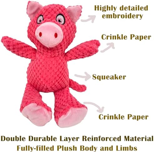 Jalousie Multipack Dog Squeaky Toys Strong Almost Indestructible, with Added Liner for Longer Play Dog Chew Toys (Medium to Large Breeds, 5 Pack Checks for Aggressive Chewers)