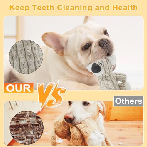 HDSMNGY Dog Toys for Aggressive Chewers, Durable Plush Rope Dog Toy with Squeaky, Interactive Tug Toy for Small Medium Dogs, Teeth Cleaning & Boredom Relief