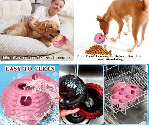 XHX Long-Lasting Interactive Dog Toy Safe for Medium and Large Dogs 25-75 lbs(Pink, Medium)