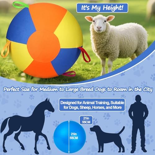 AIERSA 21" Herding Ball for Dogs, Large Dog Ball with Handles