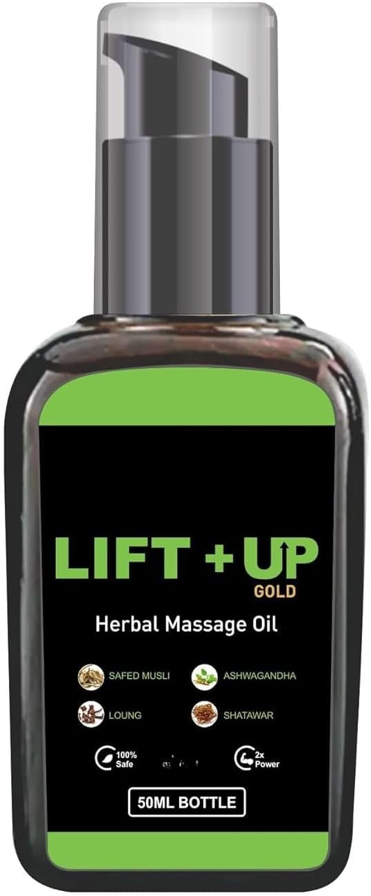 Lift Up Massage Oil for Men (50ml) | Ayurvedic Wellness Massage Oil with Ashwagandha, Safed Musli, Shatavari & Laung Extract