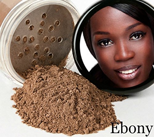 STARTER SET w/SETTING SPRAY MIST (EBONY) Mineral Makeup Kit Bare Face Matte Sheer Foundation Cover