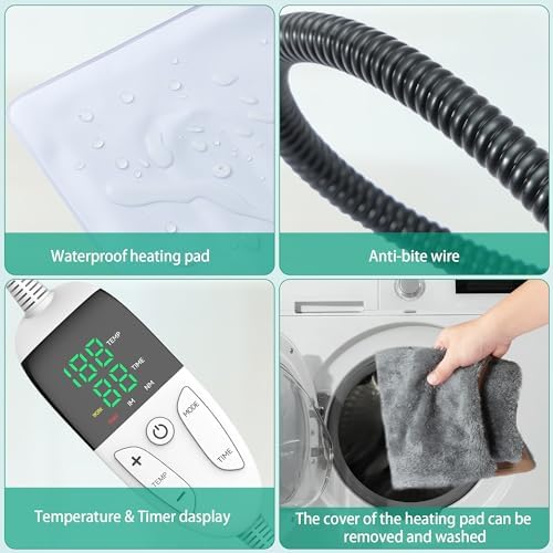 Smart Heated Cat Bed Cave Pet House Cushion Indoor Cats & Small Dogs, Washable & Foldable, 21.72x15.8 inches, Gray L