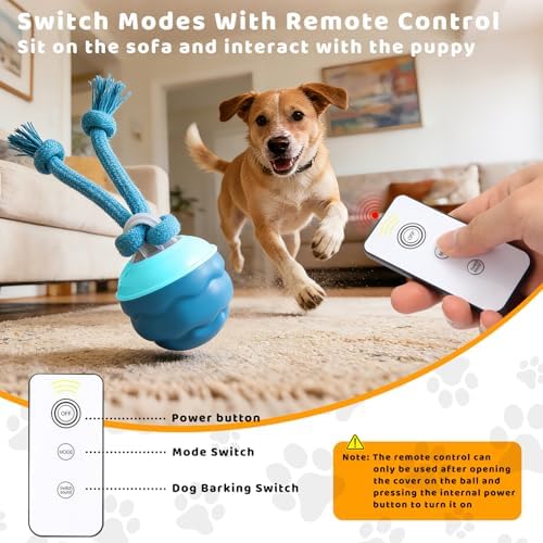 Interactive Dog Toys with Remote Control - 4 Play Modes, USB Rechargeable