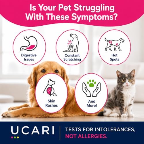 UCARI Pet Food & Ingredient Insight Kit, Hair Analysis for Dogs & Cats | 1000+ Foods, Ingredients, Environmental Factors, Nutritional Elements & Pet Care Items | At-Home Hair Sample Kit