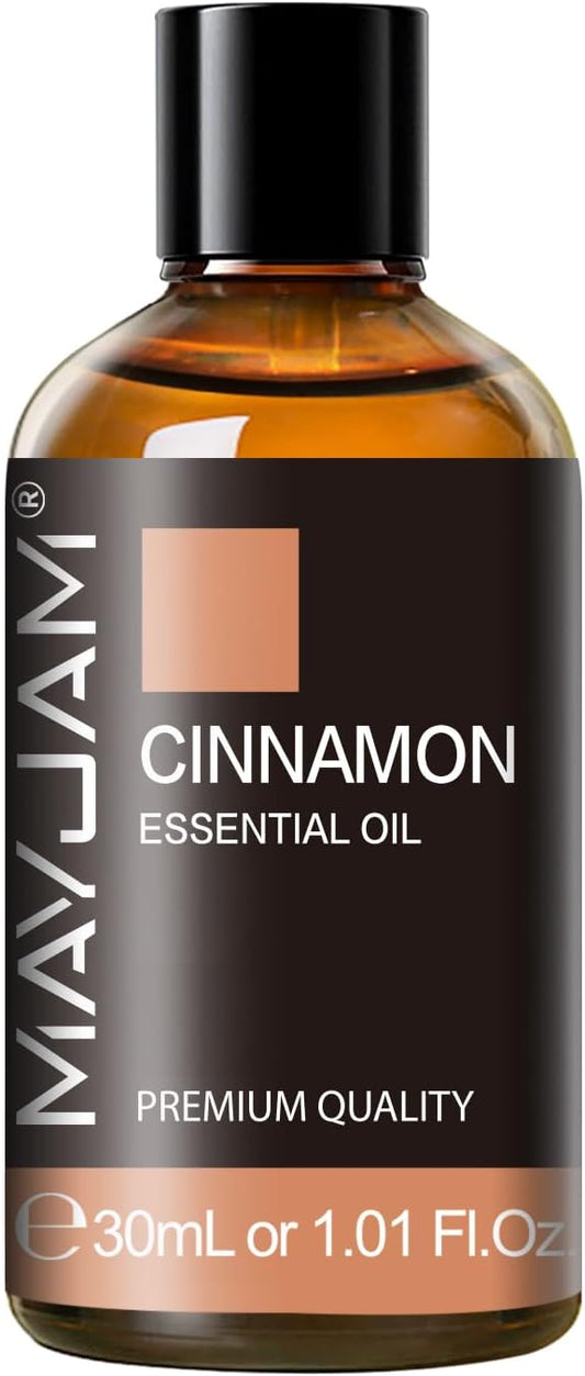 Cinnamon Essential Oil 30ml/1.01fl.oz, MAYJAM Premium Cinnamon Oils with Glass Dropper, Perfect for Diffusers Home Office Use