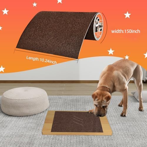 Dog Door Scratch Protector Self-Adhesive Emery Paper10in*12.5ft CoffeeColor