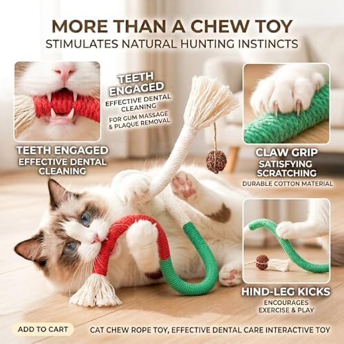 Cat Toys 3PCS Mix Catnip Chew Rope Silvervine Stick for Indoor Cat