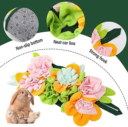 Rabbit Foraging Mat, Guinea Pig Toys Snuffle Pad Bed Mat Bunny Feeding Toy