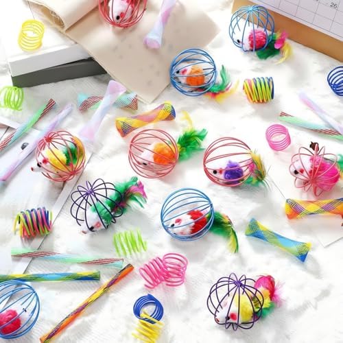 100 Pcs Cat Springs Toys Fashion for Indoor Cats