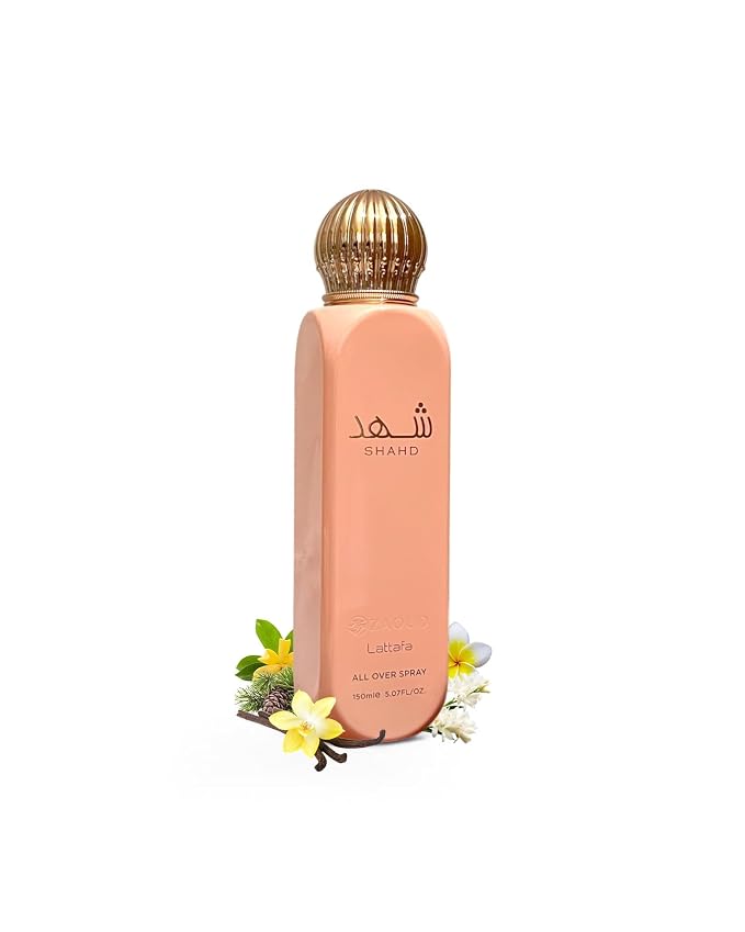 Lattafa Shahd – Floral, Solar, Musky, Sweet – All Over Spray Long-Lasting Fragrance for Unisex, 5.07 Ounce / 150 ml
