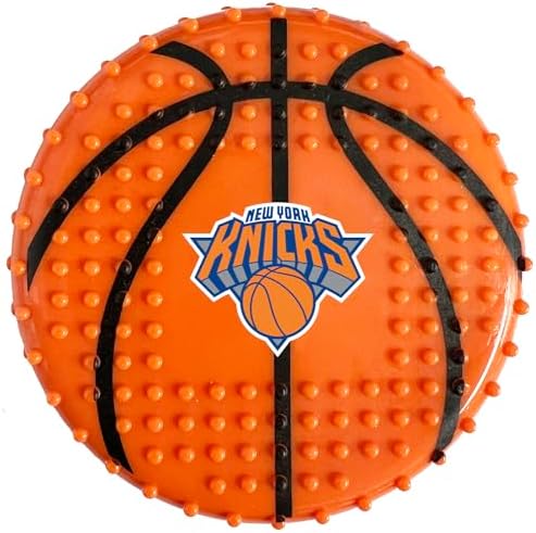 Pets First NBA NY Knicks Hard-Nylon Bacon-Flavored Basketball Chew Toy, Indestructible Dog and Cat Chewy Toy, Tug, Fetch Toy, Sporty Fun Toy for Dogs