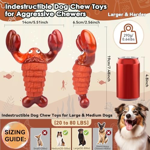BIKIISEN Squeaky Dog Toys for Aggressive Chewers for Large Chew Toys
