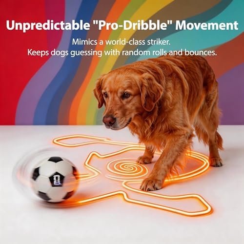 Official FIFA World Cup - Interactive Dog Toys, Smart Dog Ball, Automatic Moving and Rolling Ball Toys for Small Medium Large Dogs, Motion-Activated and USB Rechargeable