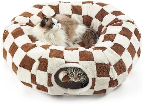Lesure Donut Cute Jacquard Cat Tunnel Bed Kitten Toys for Puppy Bunny