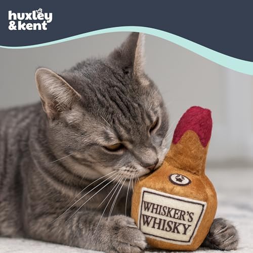 Huxley & Kent Plush Crinkle Catnip Cat Toy, Whisker's Whiskey