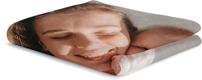 inkArts Custom Blanket with Photo, Personalized Blanket, Customized Photo Blankets, Customizable Picture Blankets, Personalized Mom Blanket Gifts for Mom Baby Kid Family