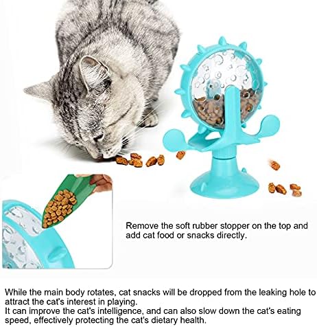 GLOGLOW Interactive Feeder – Adjustable Treat Dispensing Cat Toy, Slow Feeder for Digestion, BPA-Free Plastic, Lightweight & Dishwasher Safe, Blue