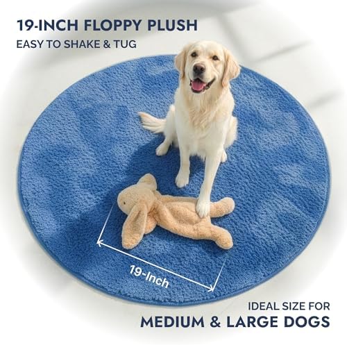 Petlou Stuffingless Floppy Plush Dog Toys with Durable Squeak and Crinkle Paper Dog Chew Toys for Large Dogs and Medium Dogs (TAN, 19 Inch Floppy Rabbit 3)