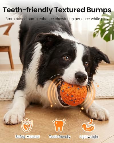 Interactive Dog Toys with Teeth-Friendly Bumps, 3 Modes, ETPU Material