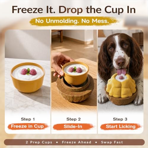 KADTC L, 3 in 1, Freeze Dog Treat Ball, Kibble Dispenser & Chew & Lick Toy