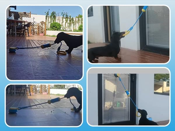 Super Design Suction Cup Dog Tug Toy, Treat Dispensing Interactive Dog Enrichment Toy for Boredom Relief, Ideal for Small Medium Dogs